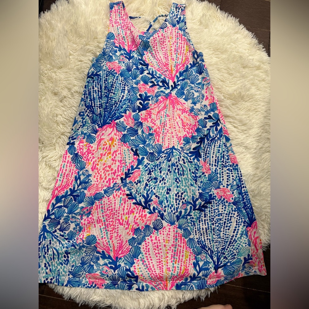 Lilly Pulitzer Blue and Pink A-Line Skirt